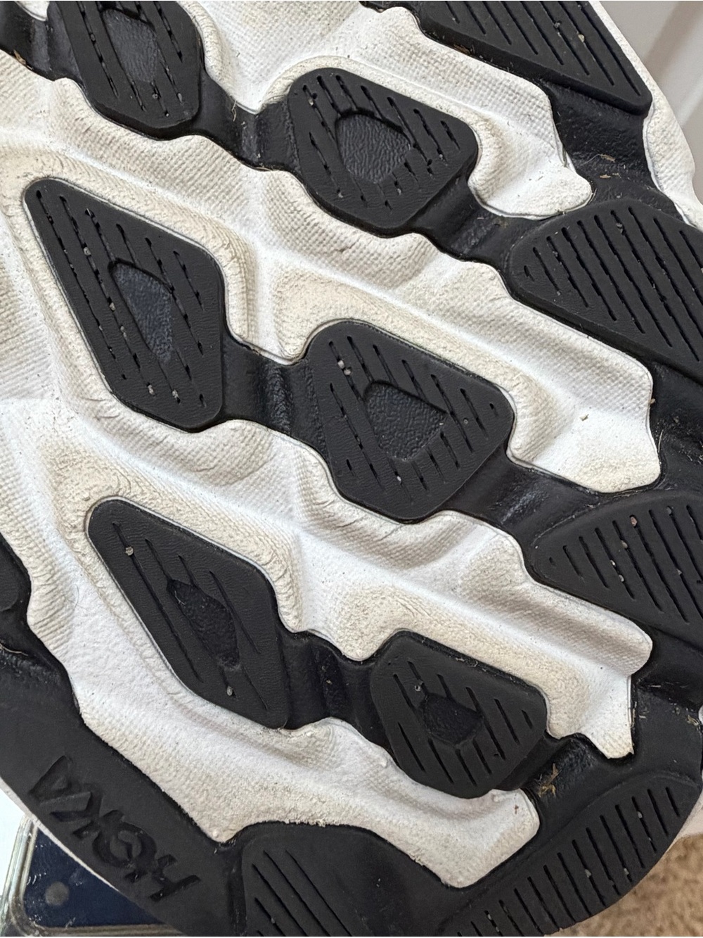 Hoka Men's Black and White Cushioning Running Shoes - Picture 8 of 10